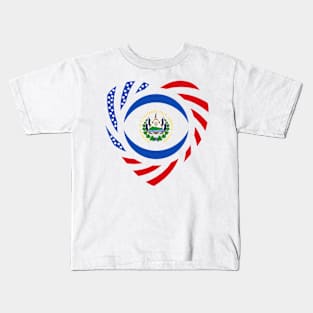 Salvadoran American Multinational Patriot Flag Series (Heart) Kids T-Shirt